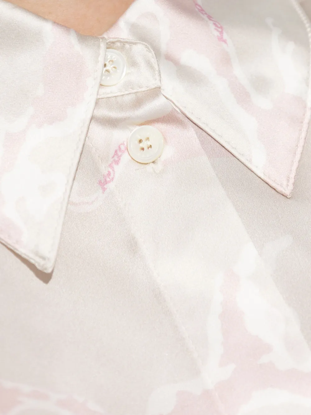 Kenzo Blouse met wolkenpatroon en korte mouwen Beige