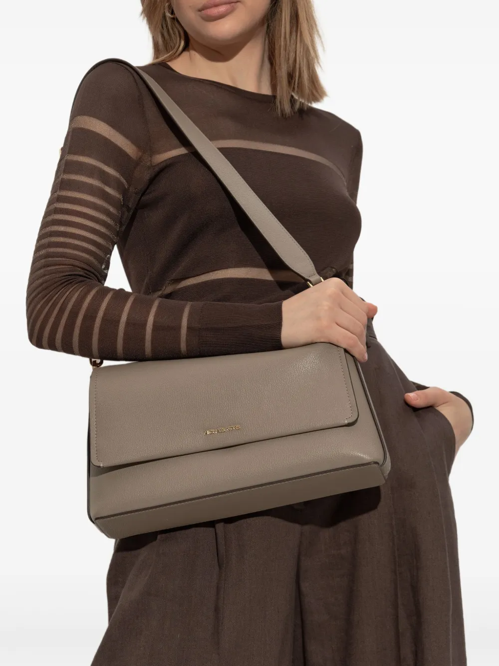 Michael Kors Schoudertas met omslag Grijs