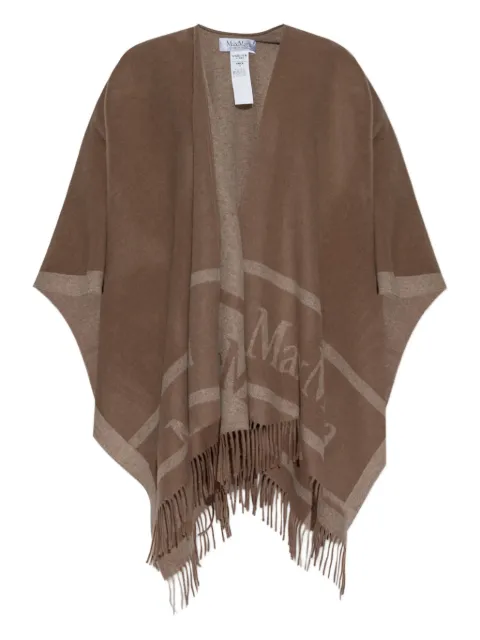 Max Mara fringed shawl poncho