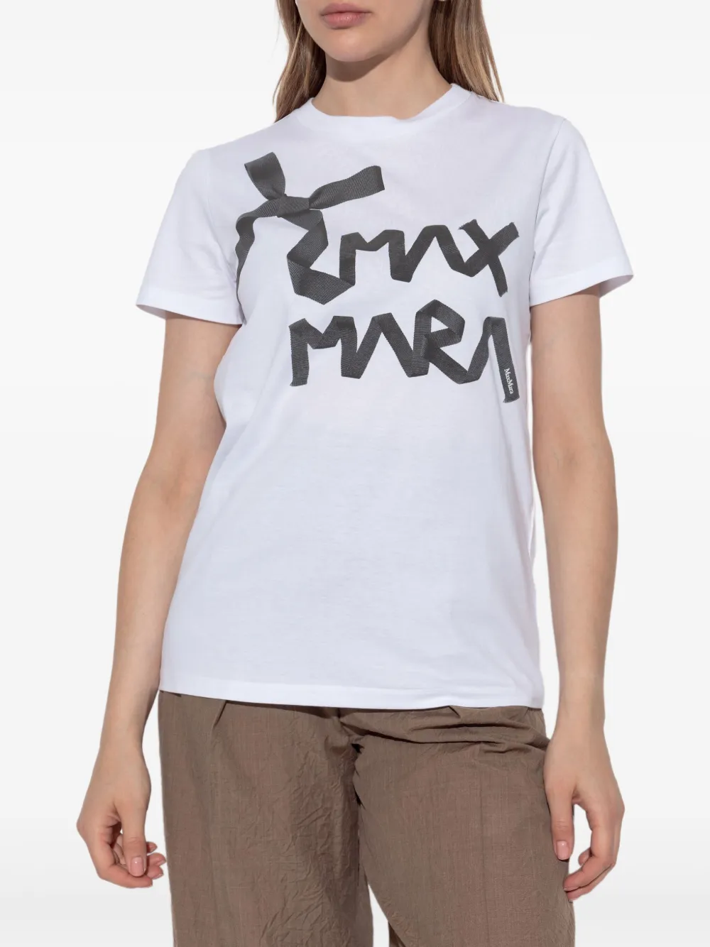 Max Mara T-shirt met logoprint Wit