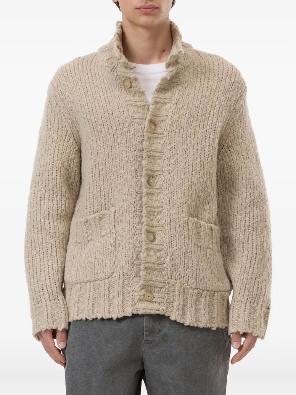 Closed Vest met knopen Beige