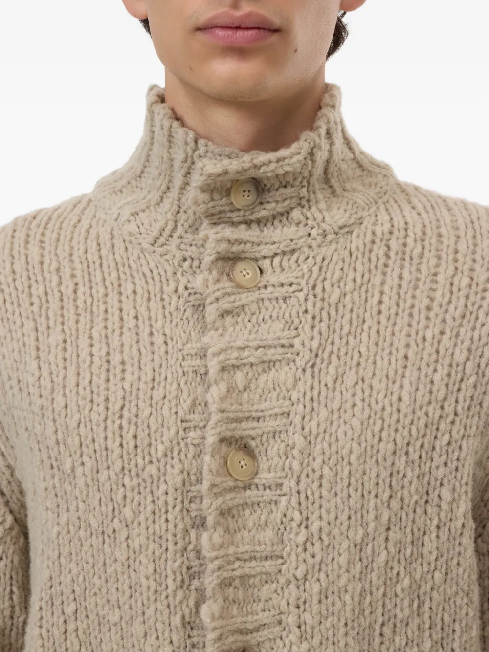 Closed Vest met knopen Beige