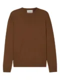 Closed crew-neck knitted jumper - Brown