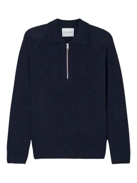 Closed half-zip neck sweater