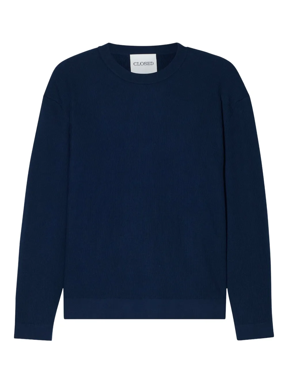 Closed Geribbelde sweater met ronde hals Blauw
