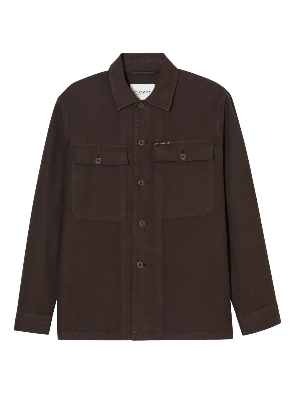 Closed button-up shirt jacket | Brown | Image 1