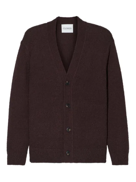 Closed button-up textured cardigan