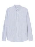 Closed striped button-down shirt - Blue