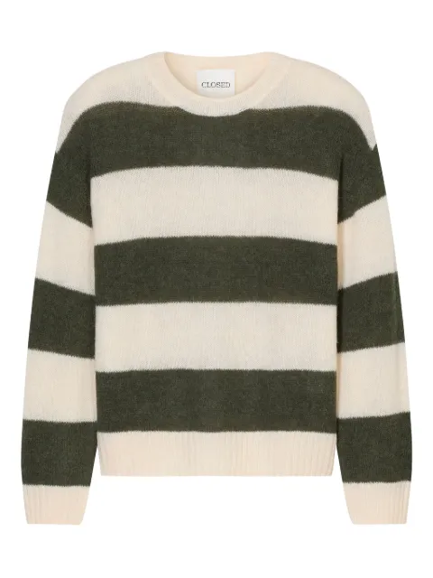 Closed stripe crew-neck sweater
