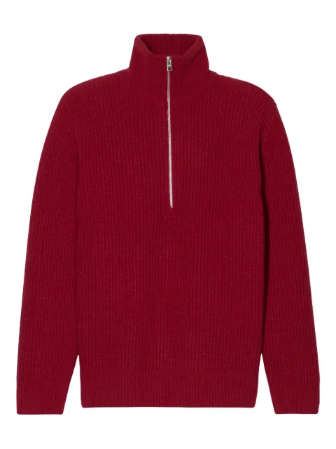 Closed ribbed high-neck jumper