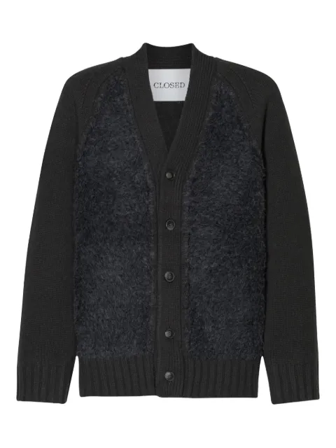 Closed button-up textured cardigan