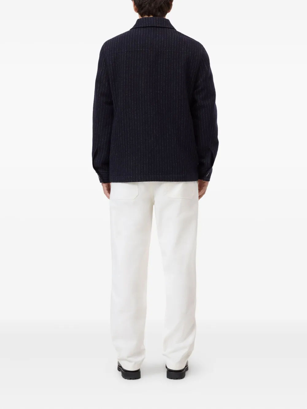 Closed Shirtjack met krijtstreep Blauw