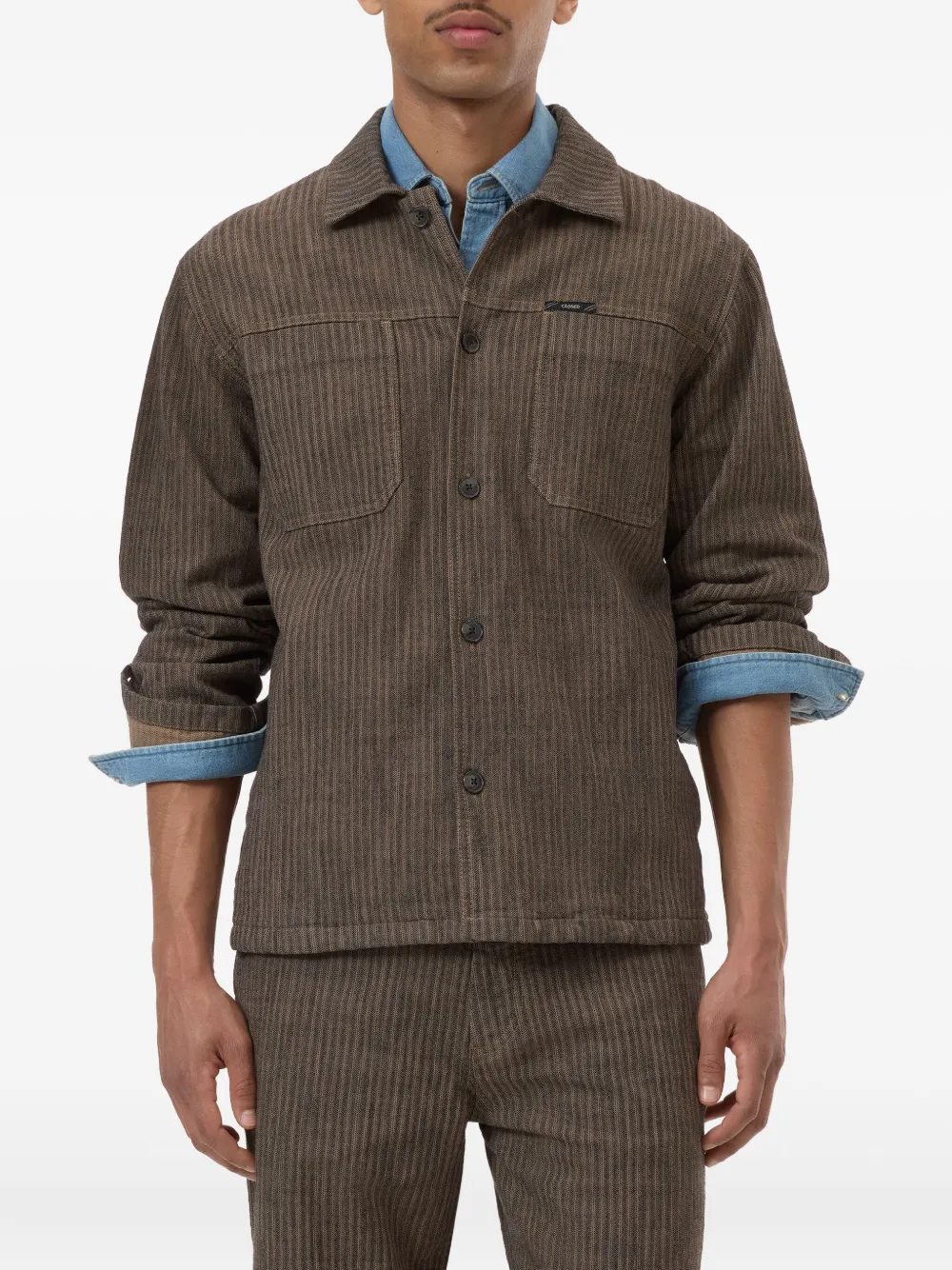 Closed Gestreept shirtjack Bruin