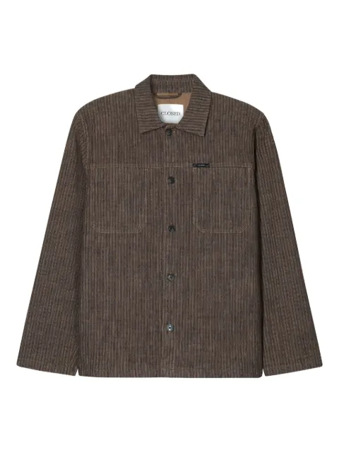 Closed striped shirt jacket