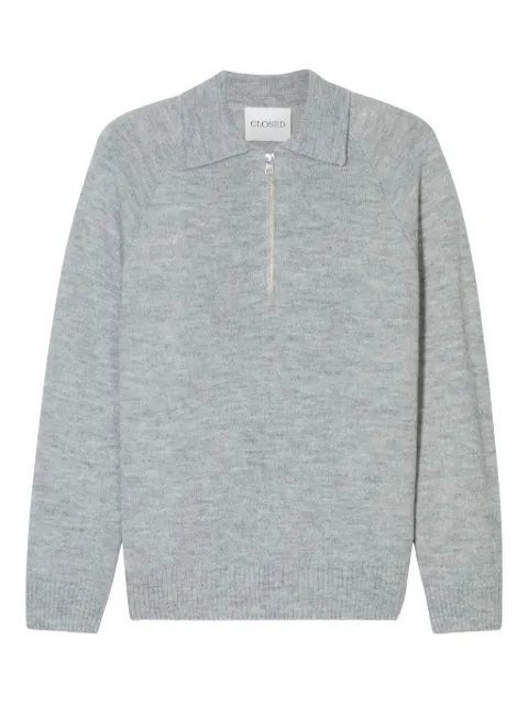 Closed zip-front sweater