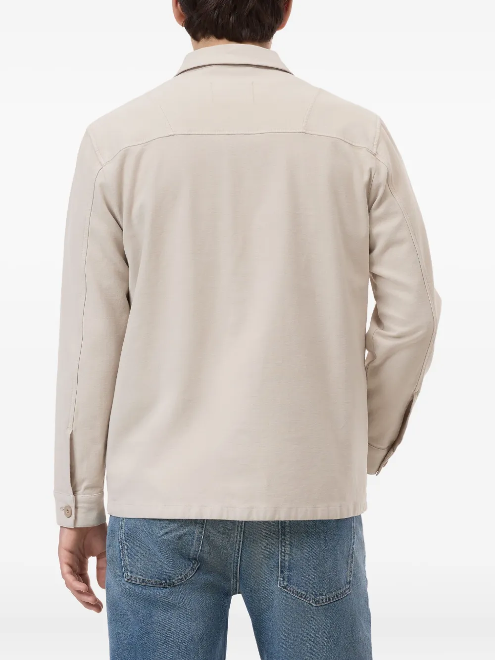 Closed Double-pocket Shirt Jacket In Neutral