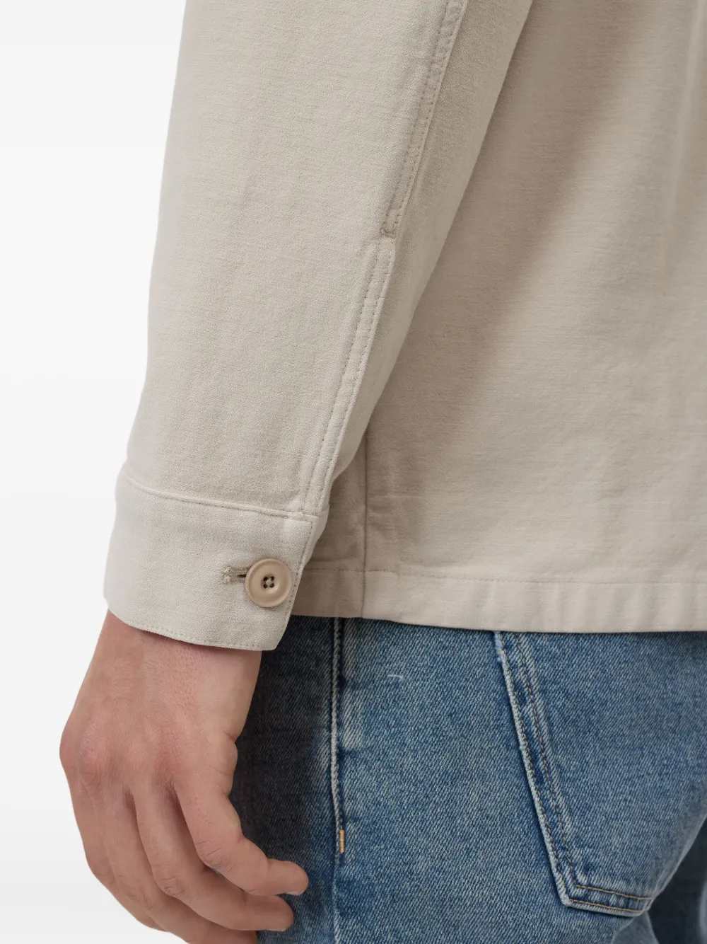 Closed Double-pocket Shirt Jacket In Neutral