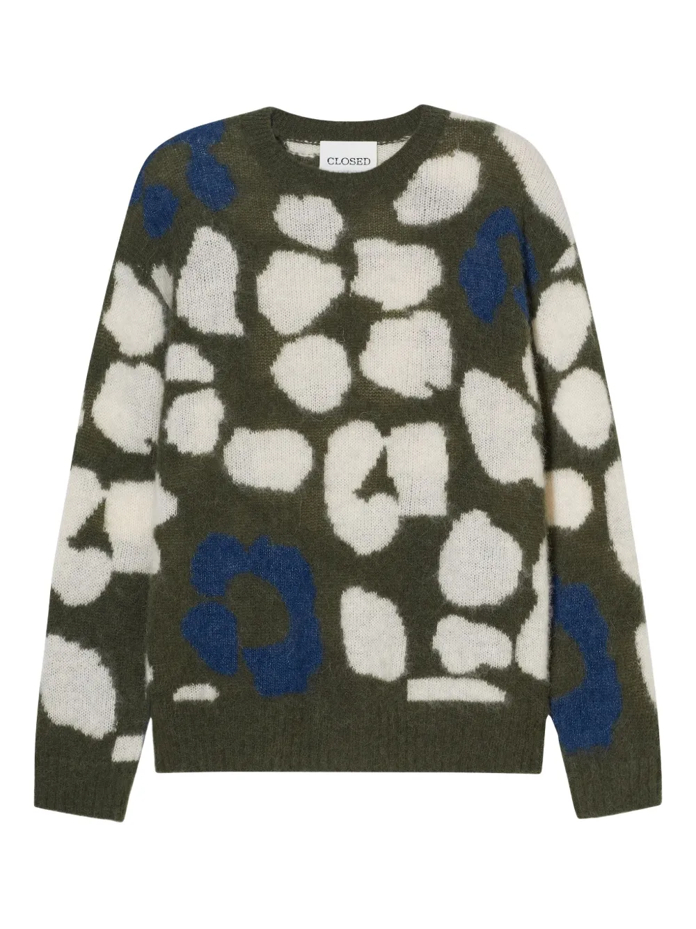 Closed Trui met intarsia bloemenprint Groen