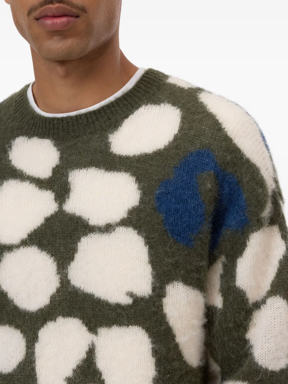 Closed Trui met intarsia bloemenprint Groen