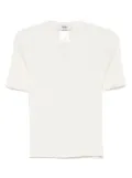 FENDI silk-cotton blend t-shirt - F08QQ OFF WHITE