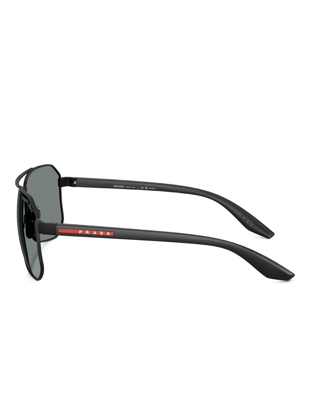 Prada Linea Rossa Zonnebril met piloten montuur Zwart