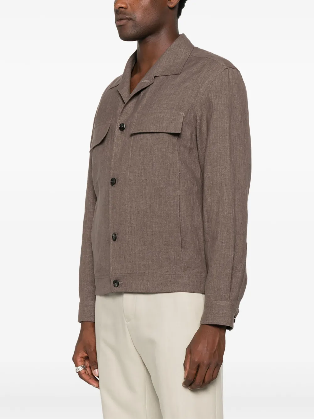 Zegna Linnen overhemd Bruin