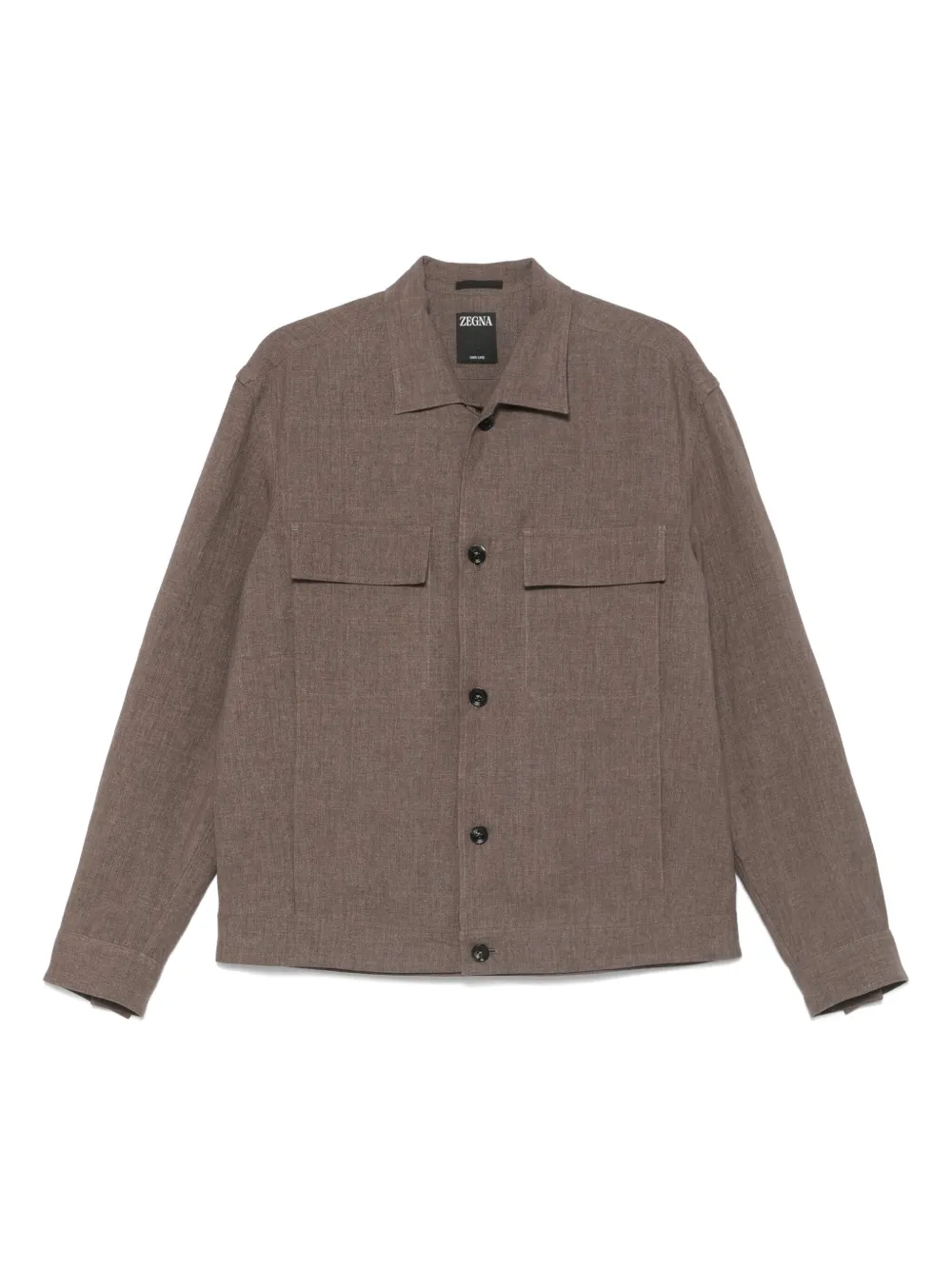 Zegna camisa de lino | marrón | Image 1