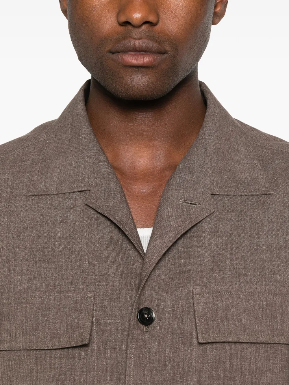 Zegna Linnen overhemd Bruin