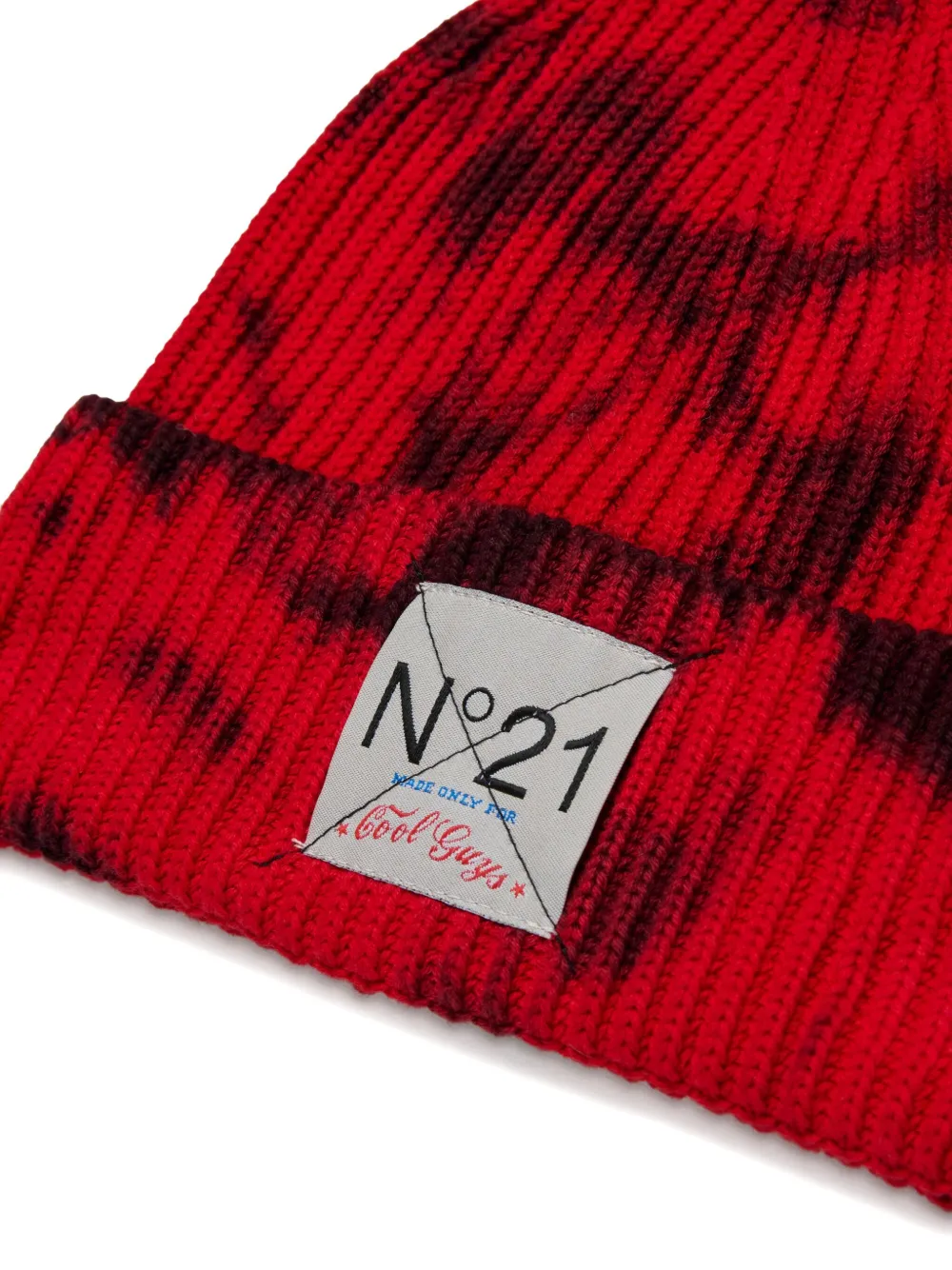 N°21 Logo-patch Beanie Hat In Red