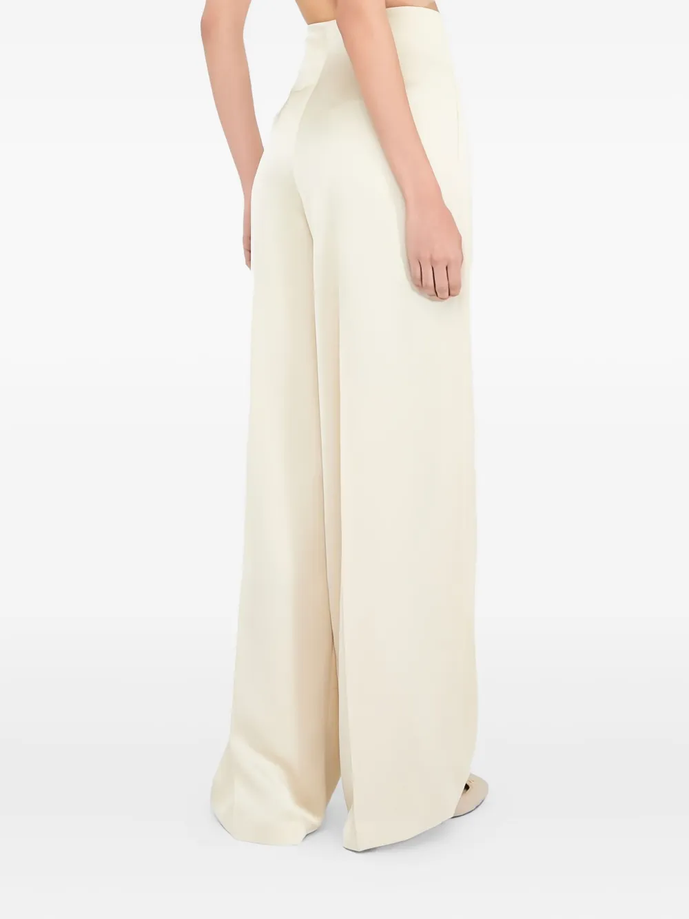 Liu •jo Satin Palazzo Trousers In White