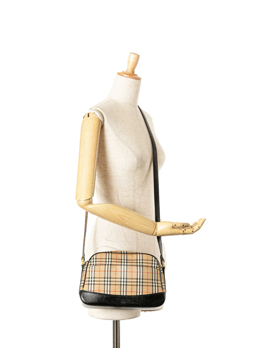 Burberry Pre-Owned Haymarket rutig axelremsväska i kanvas från 2000-2017 | Pre-Owned | Image 2