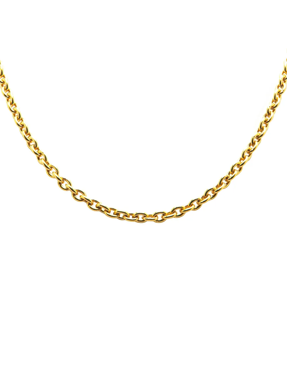 1970-1980 Gold Plated CC Round Pendant Necklace costume necklace