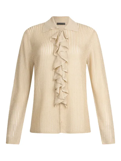 LIU JO ribbed ruffled blouse