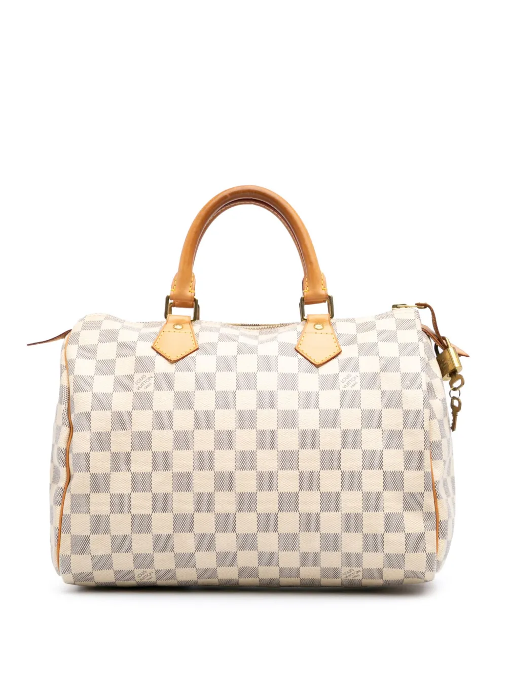 Louis Vuitton Pre-Owned 2012 ダミエ アズール スピーディ 30 ボストンバッグ - ホワイト Louis Vuitton Pre-Owned 2012 ダミエ アズール スピーディ 30 ボストンバッグ - ホワイト