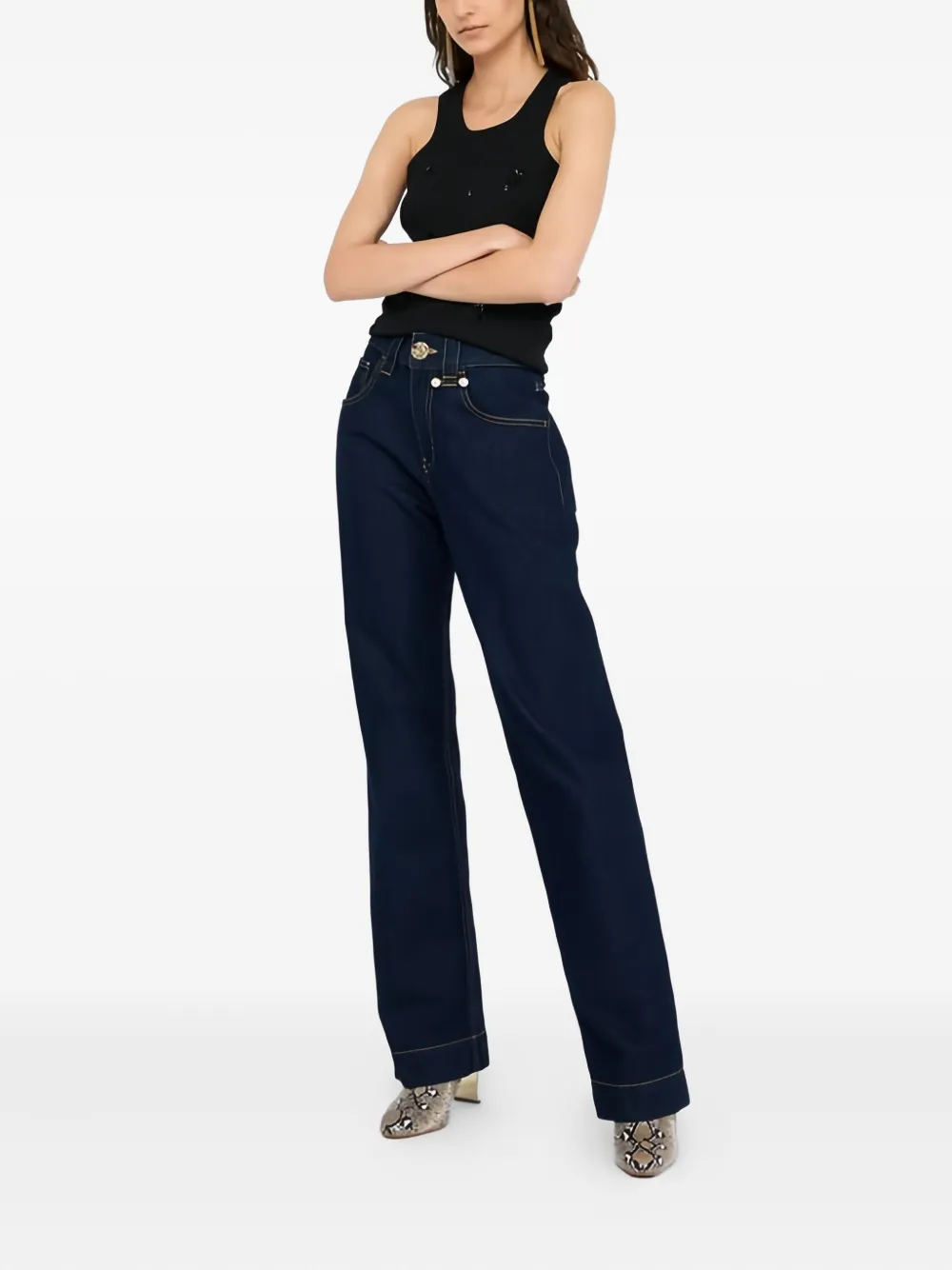 LIU JO appliqué five-pocket jeans - Blauw