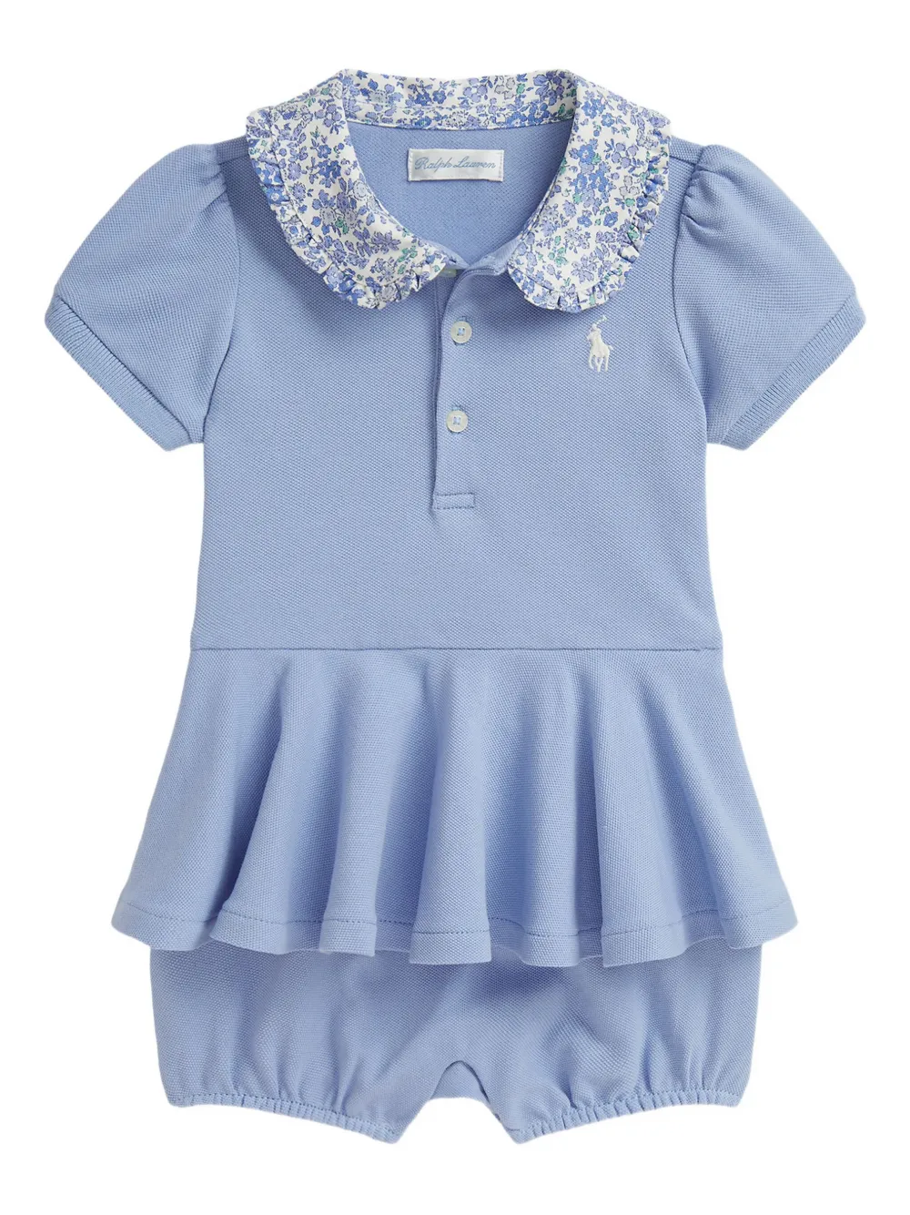 POLO RALPH LAUREN KIDS Romper met ruchekraag Blauw