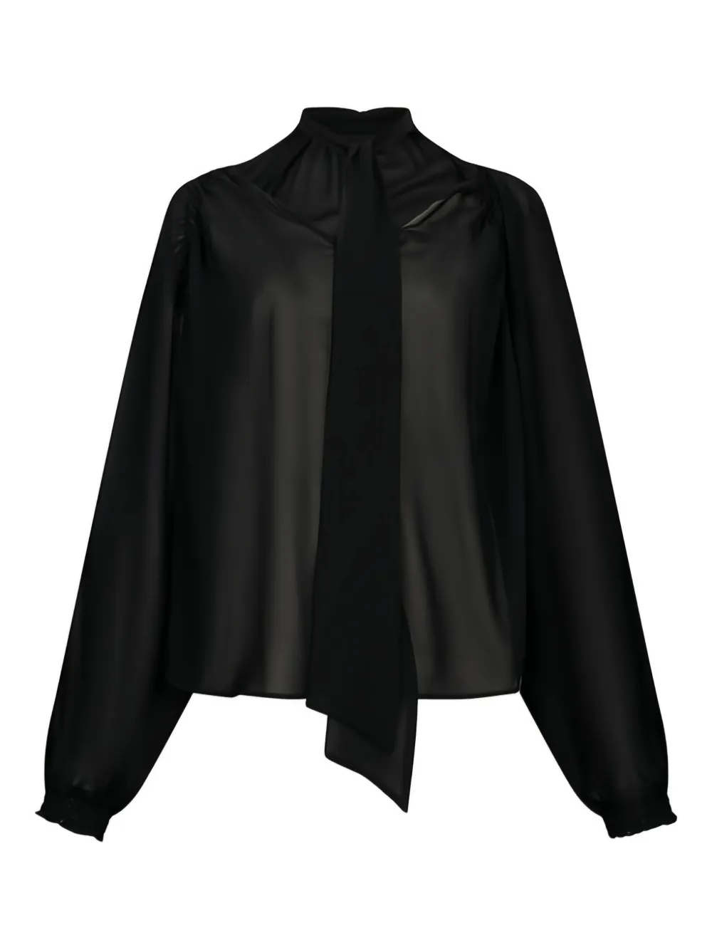 Liu •jo Scarf Collar Raglan Blouse In Black