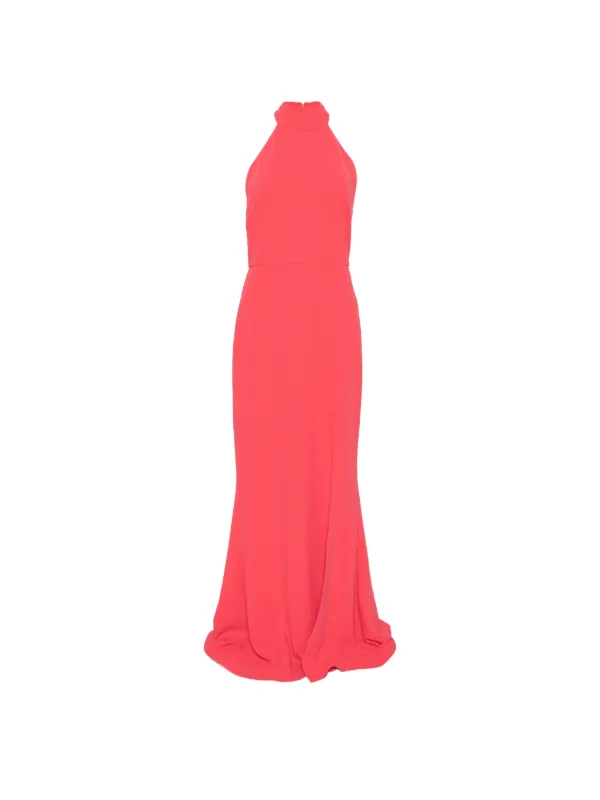 pink satin dress Faviana 11216 Size 2 Lipstick Long Fitted Prom Simple – Glass Slipper Formals Women's Dresses Plunging Neck Lace Elopement Dress Color:Mango and Green Color Length
