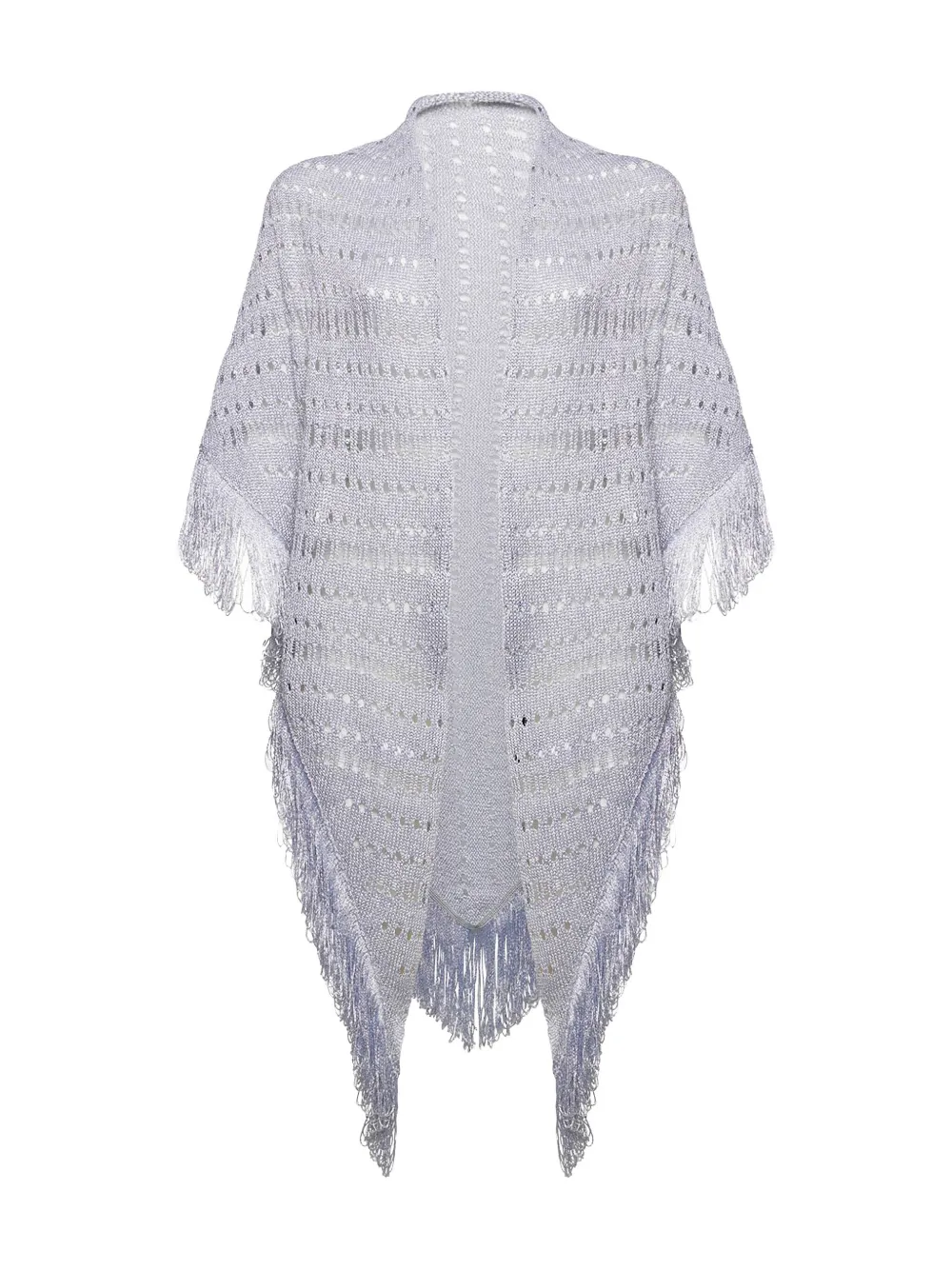 SIMONA CORSELLINI fringed knit scarf | Grey | Image 1