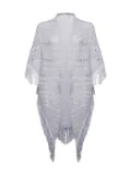 SIMONA CORSELLINI fringed knit scarf - Grey