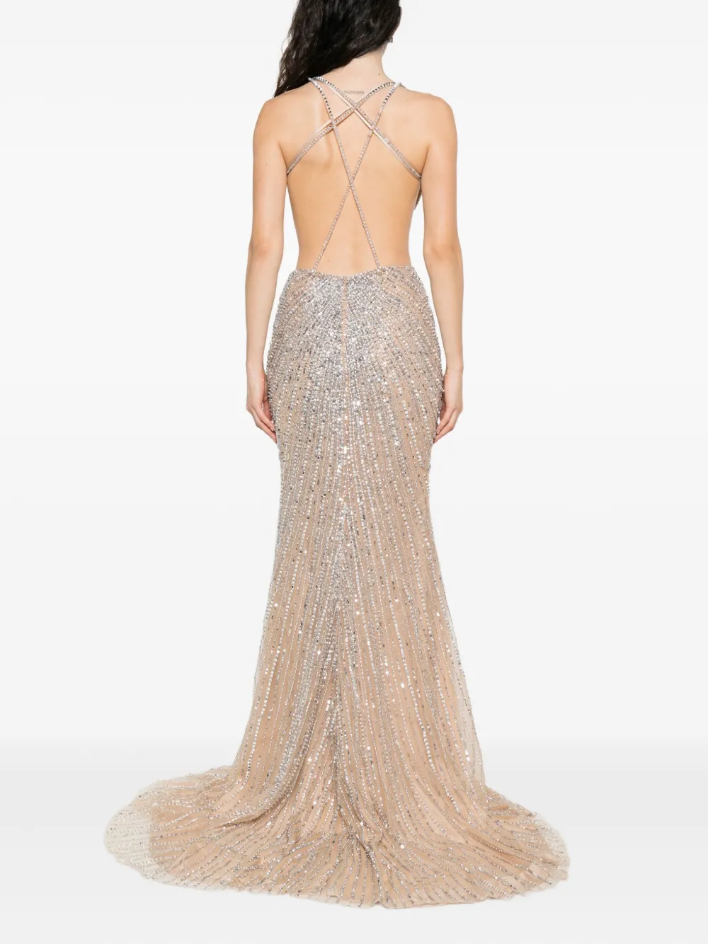 Holland & Holland Embellished Cut-out Maxi Dress In Neutral