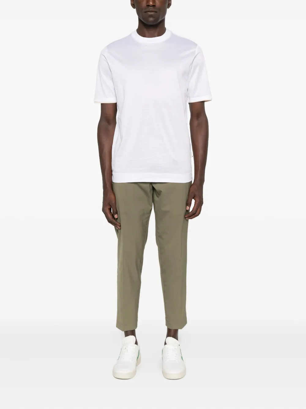 YES LONDON Katoenen T-shirt met ronde hals - Wit