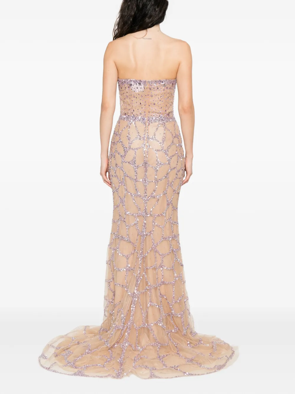 Holland & Holland Embellished Strapless Maxi Dress In Neutral