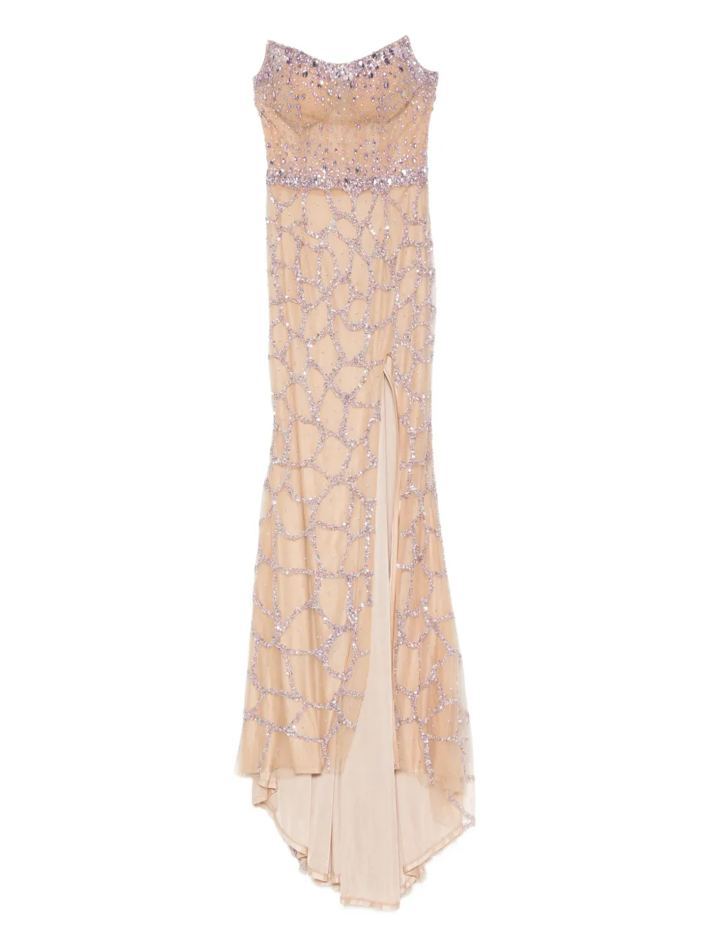 Holland & Holland Embellished Strapless Maxi Dress In Neutral