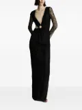 Celeste lace-paneled ring-detail maxi evening dress - Black