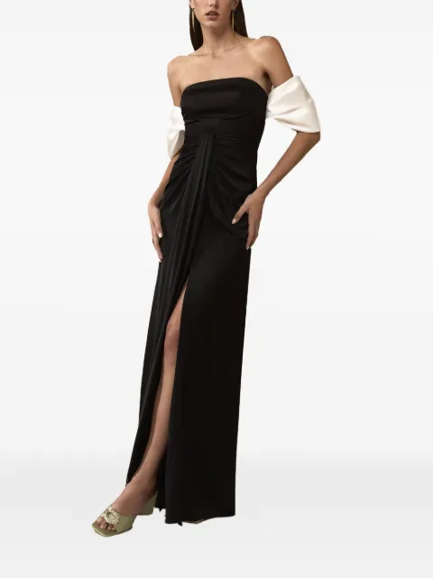 Nicole Miller off-shoulder draped dress