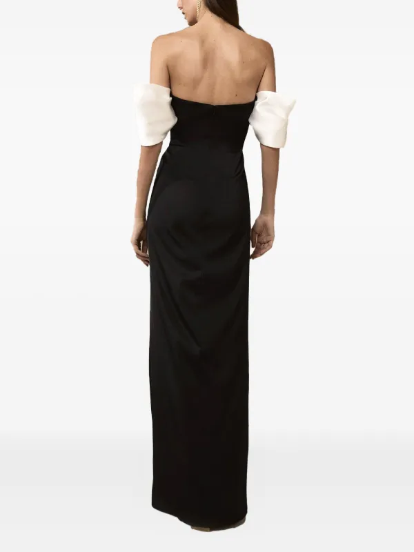 Nicole Miller off-shoulder Draped Dress | Black | FARFETCH JO