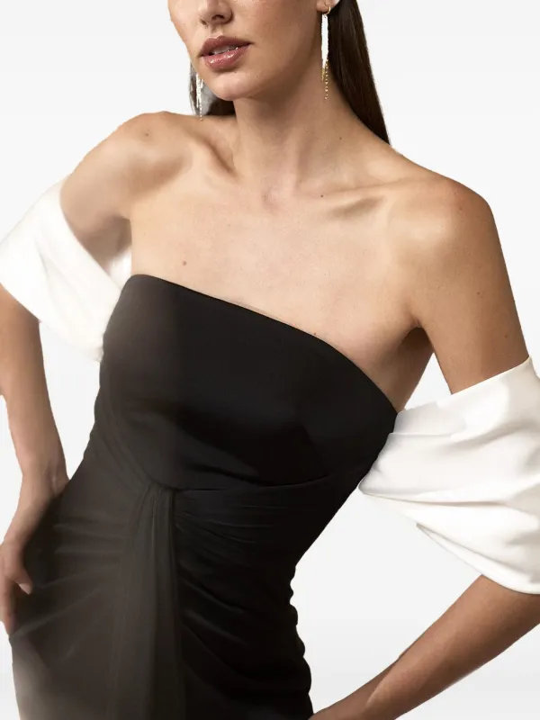 Nicole Miller off-shoulder Draped Dress | Black | FARFETCH BH