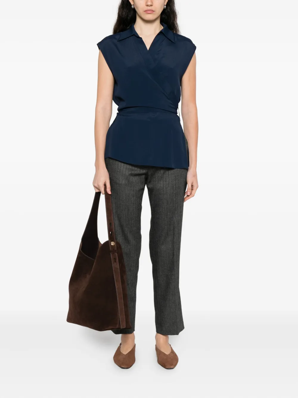 Pennyblack wrap-neck sleeveless top - Blauw