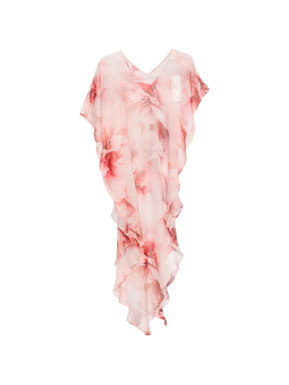 Babylone Paris Poncho mit Blumen-Print - Rot